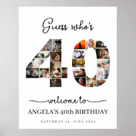 Raten Sie mal, wer 40 Foto Collage Geburtstagsgesc Poster