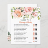 Raten Sie mal, wer Baby Shower Game Blumengrün (Vorne/Hinten)