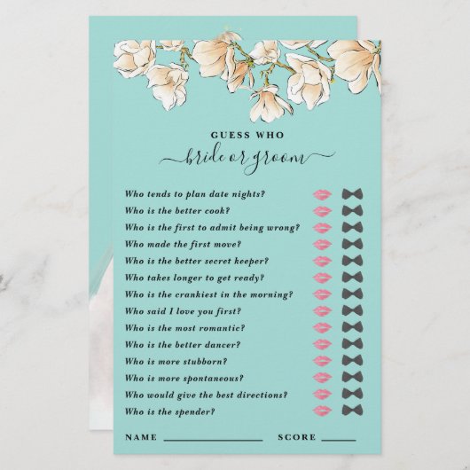 Raten Sie mal, wer Braut oder Duschkopf spielt (Vorne/Hinten)