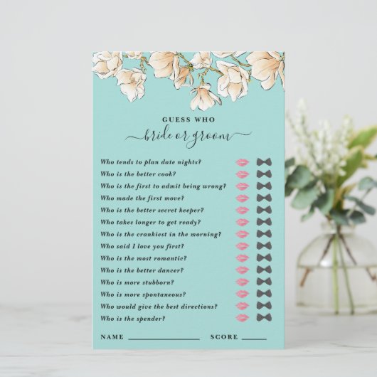 Raten Sie mal, wer Braut oder Duschkopf spielt (Stehend Vorderseite)