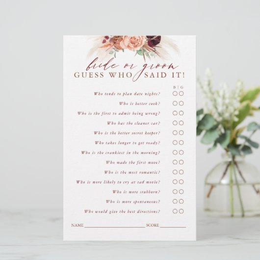 Raten Sie mal, wer Bridge oder Groom ist - Pampas  (Stehend Vorderseite)