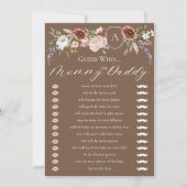 Raten Sie mal, wer die floral Wild West Baby Dusch Einladung (Vorderseite)