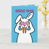 Raten Sie mal, wer! Funny Oaster Bunny | Humorisch Karte (Gelbe Blume)