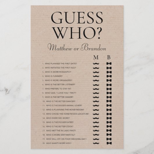 Raten Sie mal, wer LGBTQ-Dualspiel spielt (Vorderseite)