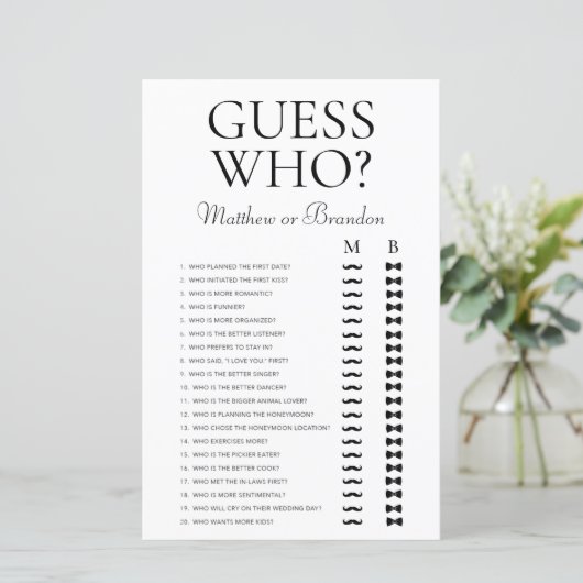 Raten Sie mal, wer LGBTQ-Dualspiel spielt (Stehend Vorderseite)