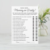 Raten Sie mal, wer Mama oder Daddy Game für Babydu Einladung (Stehend Vorderseite)