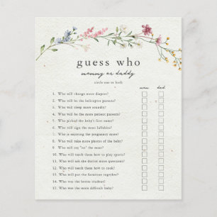 Raten Sie mal, wer Mama oder Papa Baby Shower Game