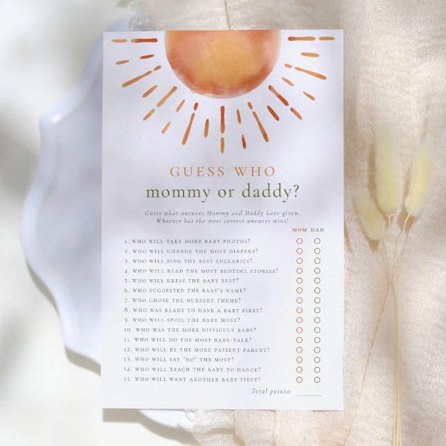 Raten Sie mal, wer Mama oder Papa Sonnenshine Baby (Von Creator hochgeladen)