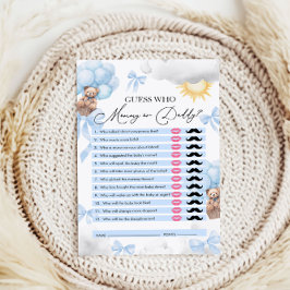 Raten Sie mal, wer, Mama oder Papa, tragen Sie das