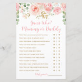 Raten Sie mal, wer? Spielkarte für Mama oder Daddy (Vorderseite)