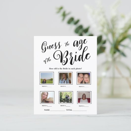 Raten Sie mal, wie alt das Bride Brautparty Game i (Stehend Vorderseite)