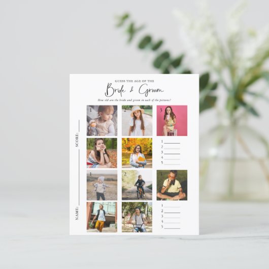 Raten Sie mal, wie alt | Foto Brautparty Game (Stehend Vorderseite)