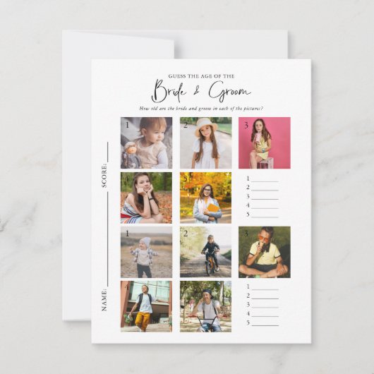 Raten Sie mal, wie alt | Foto Brautparty Game Einladung (Vorderseite)