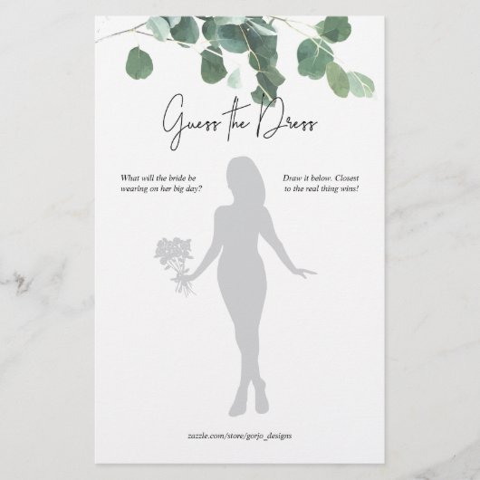 Raten Sie mal, wie das Dress Brautparty Eukalyptus (Vorderseite)