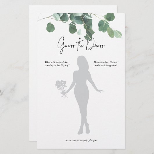 Raten Sie mal, wie das Dress Brautparty Eukalyptus (Vorne/Hinten)