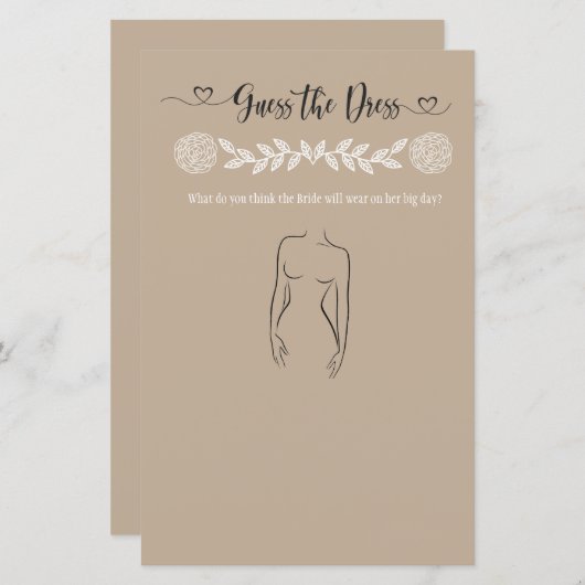 Raten Sie mal, wie das Dress-Brautparty-Spiel läuf (Vorne/Hinten)