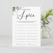 Raten Sie mal, wie das Gewürzspiel im Brautparty a Einladung (Stehend Vorderseite)