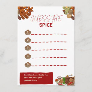 Raten Sie mal, wie das Spice Party Game Begleitkarte
