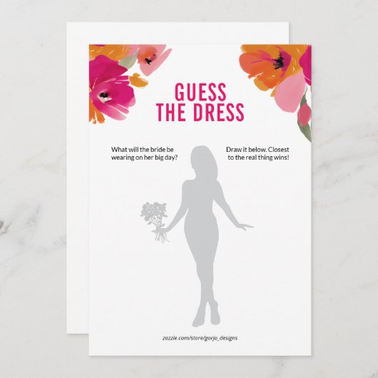 Raten Sie mal, wie die Dress Brautparty Game Card Einladung (Vorne/Hinten)