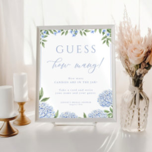 Raten Sie mal, wie viele Blue Hydrangea-Duschgel-P Poster