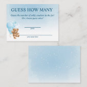 Raten Sie mal, wie viele Blue Teddy Bear Baby Show Begleitkarte (Vorne/Hinten)