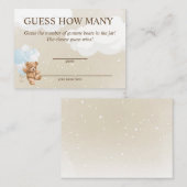 Raten Sie mal, wie viele Blue Teddy Bear Baby Show Begleitkarte (Vorne/Hinten)