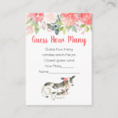 Raten Sie mal, wie viele Blumenkuh-Baby-Duschspiel Begleitkarte (Vorderseite)