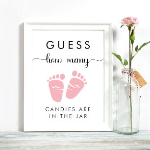 Raten Sie mal, wie viele Candies Baby Girl Duschsp Poster
