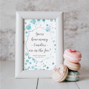 Raten Sie mal, wie viele Candies Blue Dots Baby Du Poster