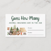 Raten Sie mal, wie viele Crackers Woodland Baby Sh Begleitkarte (Vorderseite)