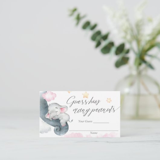 Raten Sie mal, wie viele Erdnusskarten Babydusche  Begleitkarte (Stehend Vorderseite)