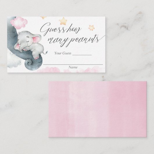 Raten Sie mal, wie viele Erdnusskarten Babydusche  Begleitkarte (Vorne/Hinten)