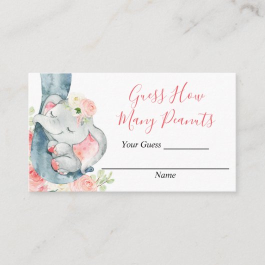 Raten Sie mal, wie viele Erdnusskarten Babydusche  Begleitkarte (Vorderseite)