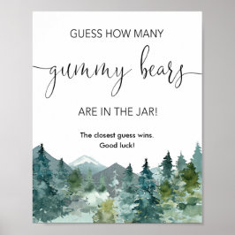 Raten Sie mal, wie viele Gummibären rustikale Berg Poster