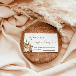 Raten Sie mal, wie viele Kaffeebohnen Babyduschkar Begleitkarte