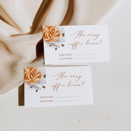 Raten Sie mal, wie viele Kaffeebohnen Brautparty-S Begleitkarte