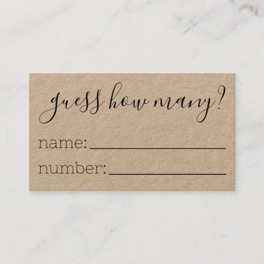 Raten Sie mal, wie viele Karten Baby Shooting Game (Vorderseite)