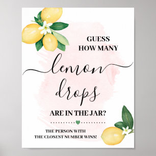 Raten Sie mal, wie viele Lemon tropft Pink Duwer G Poster