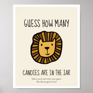 Raten Sie mal, wie viele Lion Baby Duschgame Poster