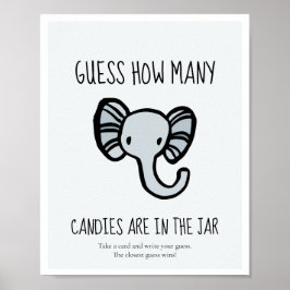 Raten Sie mal, wie viele Niedliche blaue Elefanten Poster