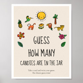 Raten Sie mal, wie viele Niedliche tropische Babyd Poster