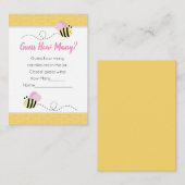 Raten Sie mal, wie viele Pink Bumble Bee Baby Show Begleitkarte (Vorne/Hinten)