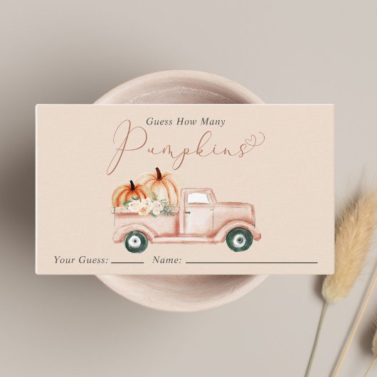 Raten Sie mal, wie viele Pumpkins Baby Showspiele Begleitkarte