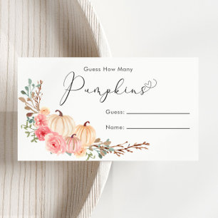 Raten Sie mal, wie viele Pumpkins Baby Showspiele Begleitkarte