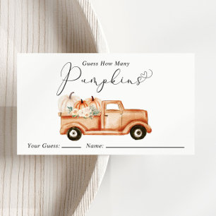 Raten Sie mal, wie viele Pumpkins Baby Showspiele Begleitkarte