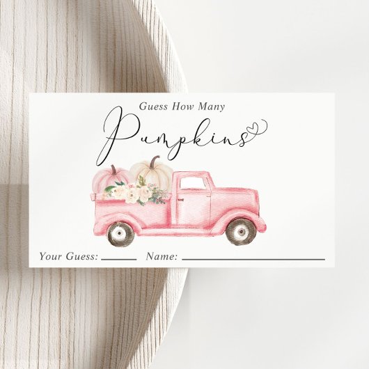 Raten Sie mal, wie viele Pumpkins Baby Showspiele Begleitkarte