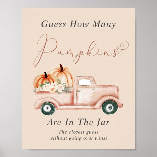 Raten Sie mal, wie viele Pumpkins Baby Showspiele Poster (Vorne)