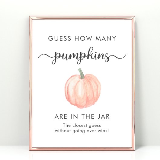 Raten Sie mal, wie viele Pumpkins Baby Showspiele Poster