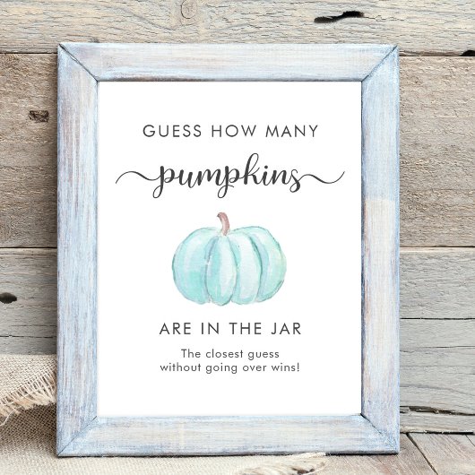 Raten Sie mal, wie viele Pumpkins Baby Showspiele Poster