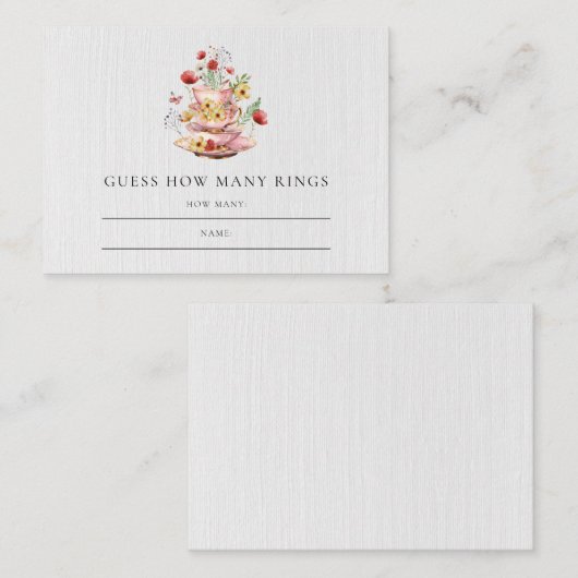 Raten Sie mal, wie viele Rings Brautparty Tee Part Begleitkarte (Vorne/Hinten)